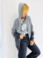 Gilet à Capuche en laine mohair