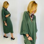 Robe Ample à col Chemise et Encolure en V – Image 3