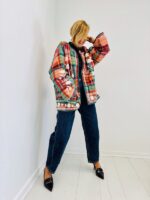 Veste à Carreaux Brodée – Esprit bohème chic – Image 2