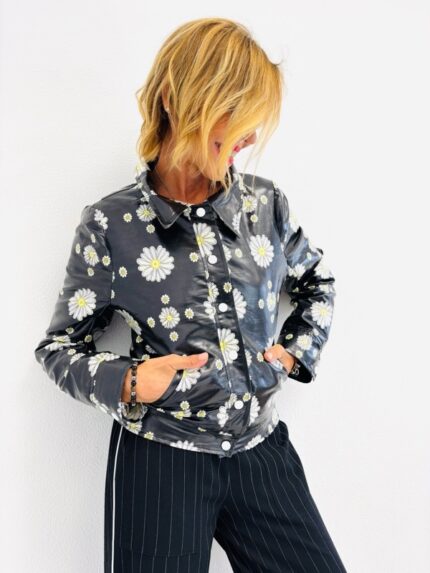 Veste Vinyle Fleurie
