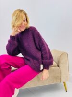 Pull “Popcorn” en maille mohair – Douceur italienne et volume cocooning