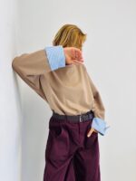 Pull Loose col Rond – Détail manche rayée