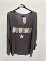 Pull "Bohème" à message texturé – Image 4