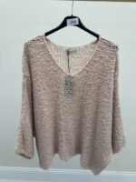 Pull oversize texturé à col V – Maille bouclette douce – Image 11