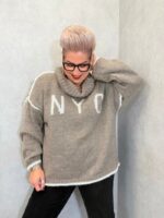Pull oversize col roulé “NYC” – Esprit citadin et cocooning – Image 2