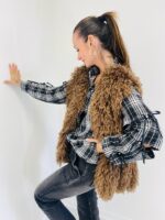 Gilet Sans Manches Fausse fourrure bouclée – Image 5