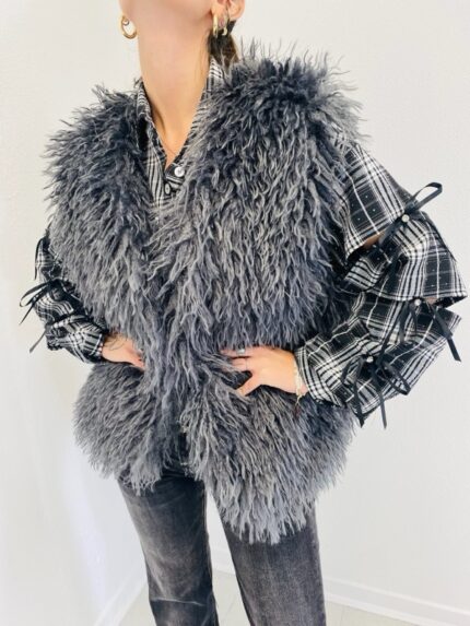 Gilet Sans Manches Fausse fourrure bouclée