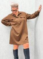 Robe chemise camel chic – Image 7