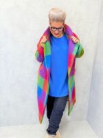 Manteau à carreaux coloré en laine – Image 2