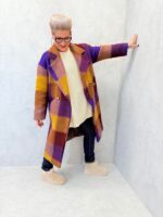 Manteau à carreaux coloré en laine – Image 5