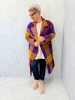Manteau à carreaux coloré en laine – Image 4