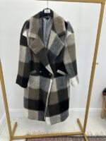 Manteau à carreaux coloré en laine – Image 9