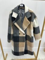 Manteau à carreaux coloré en laine – Image 8
