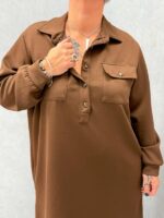 Robe chemise camel chic – Image 8