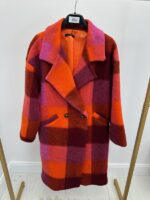 Manteau à carreaux coloré en laine – Image 7
