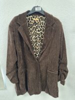 Blazer velours grande taille avec doublure imprimée – Image 4