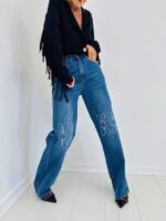 Jean Wide Leg brodé