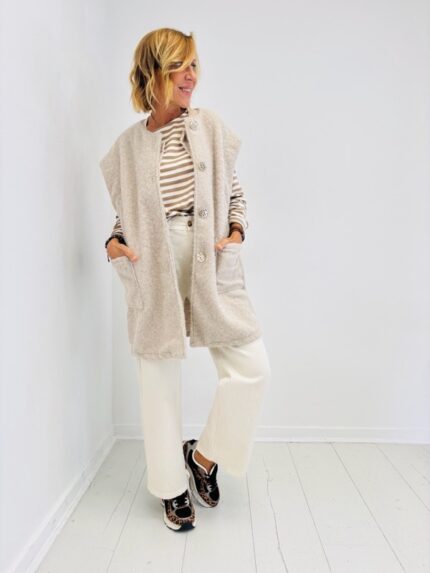 Veste Sans Manches en Laine bouillie