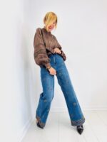 Jean Wide Leg brodé