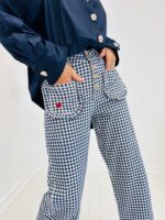 Pantalon Jeans Vichy Coupe Wide Leg