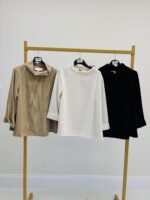 Haut Col Souple manches 3/4 – Élégance décontractée italienne – Image 2