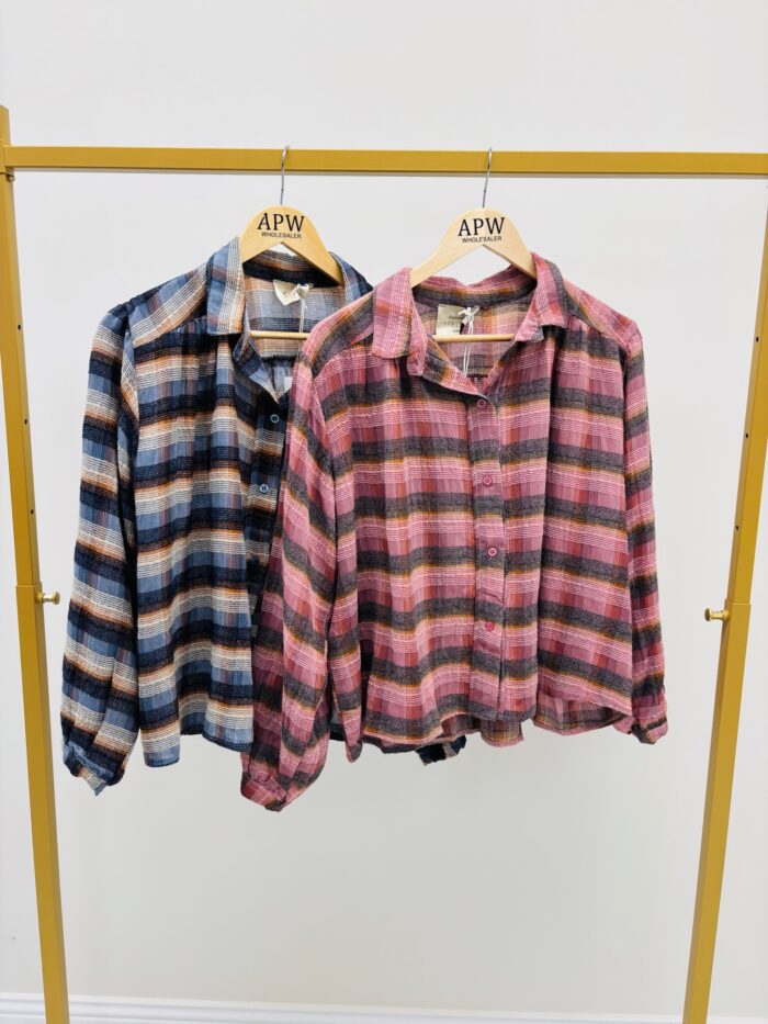 Chemise Carreaux laine-viscose – Esprit cocoon chic – Image 2