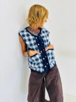 Gilet Sans Manches à Carreaux façon mouton