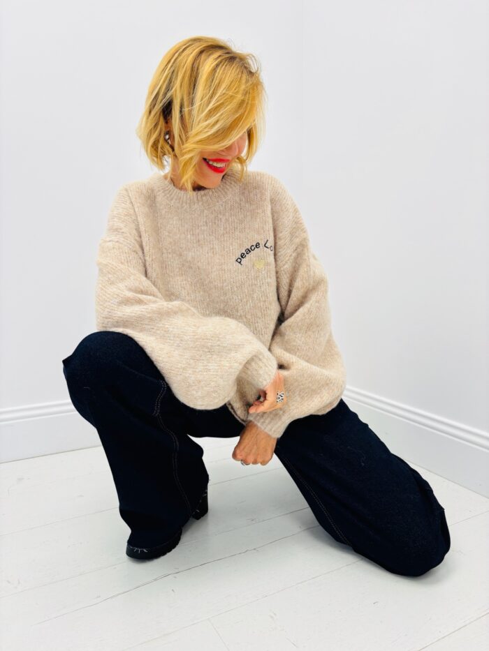 Pull « Peace Love » Doux et Cocooning – Image 3