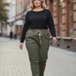 Pantalon coton stretch à taille élastique