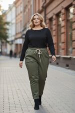 Pantalon coton stretch à taille élastique