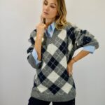 Pull Laine Oversize Argyle "BURLINGTON" – Chaleur, Style & Élégance British