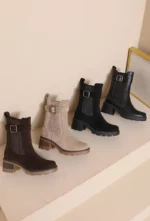 Bottines à talon bloc avec boucle – Image 2