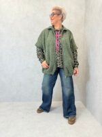 Veste zippée en maille bouclée – Grande Taille