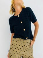 Gilet Maille Torsadée Manches courtes