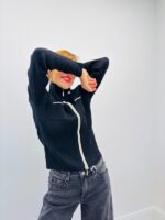 Pull/gilet col montant zippé – Image 7