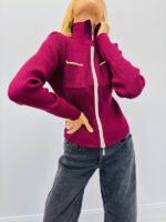Pull/gilet col montant zippé