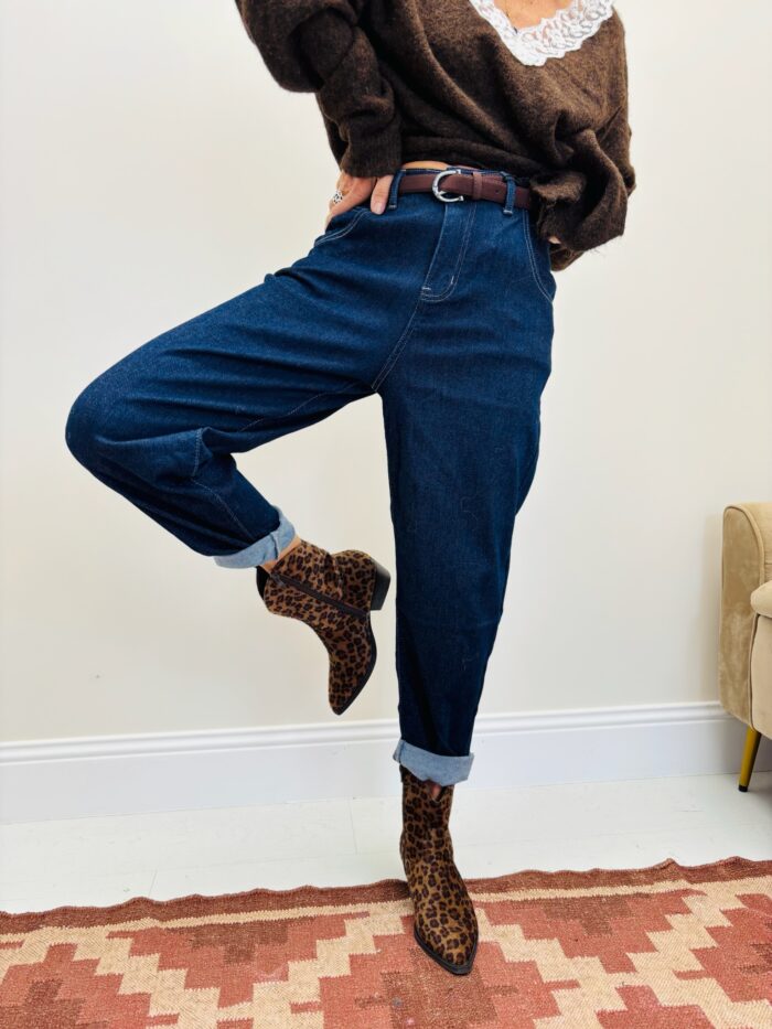 Jean Coupe Barrel avec ceinture – Image 3