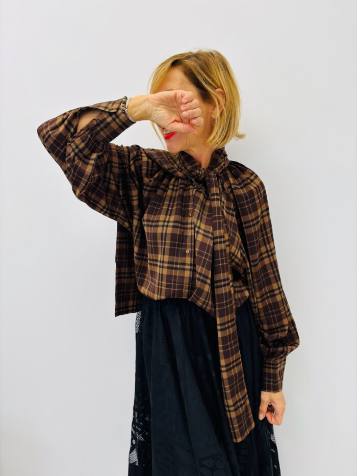 Chemise à Carreaux avec Lavallière – 100 % rayonne – Image 8