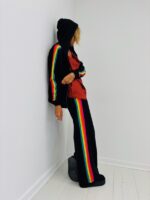 Gilet à Capuche Zippé avec Bandes Colorées – Image 2
