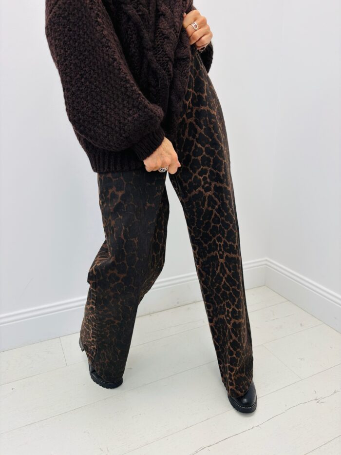 Jean Coupe Wide Leg imprimé animal – Image 2