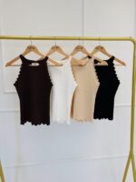 Top Sans Manches en Viscose à finitions ondulées – Image 2