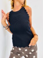 Top Sans Manches en Viscose à finitions ondulées – Image 3