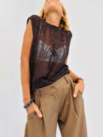 Top Sans Manches effet Crochet ajouré – Image 7