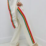 Pantalon Golden Silver – Confort Absolu & Bandes Colorées Signature