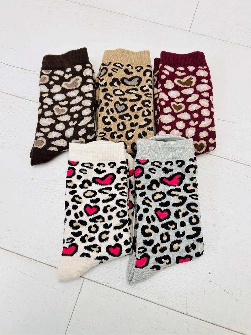 19112025-002 Chaussettes Léopard – Pack de 3 Paires, Motif Tendance – Image 1