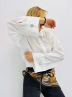 Chemise Blanche Chic – Coupe Moderne & Poignets Bijoux – Image 5