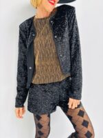 Veste Courte à Sequins & Velours – Éclat Raffiné & Silhouette Chic – Image 6