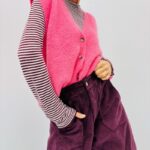 Gilet sans manches en maille duveteuse – Douceur kid mohair & style moderne