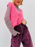 Gilet sans manches en maille duveteuse – Douceur kid mohair & style moderne