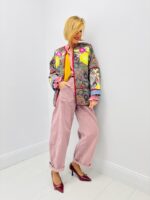 Veste kimono brodée multicolore – Élégance artisanale en 100% coton – Image 2